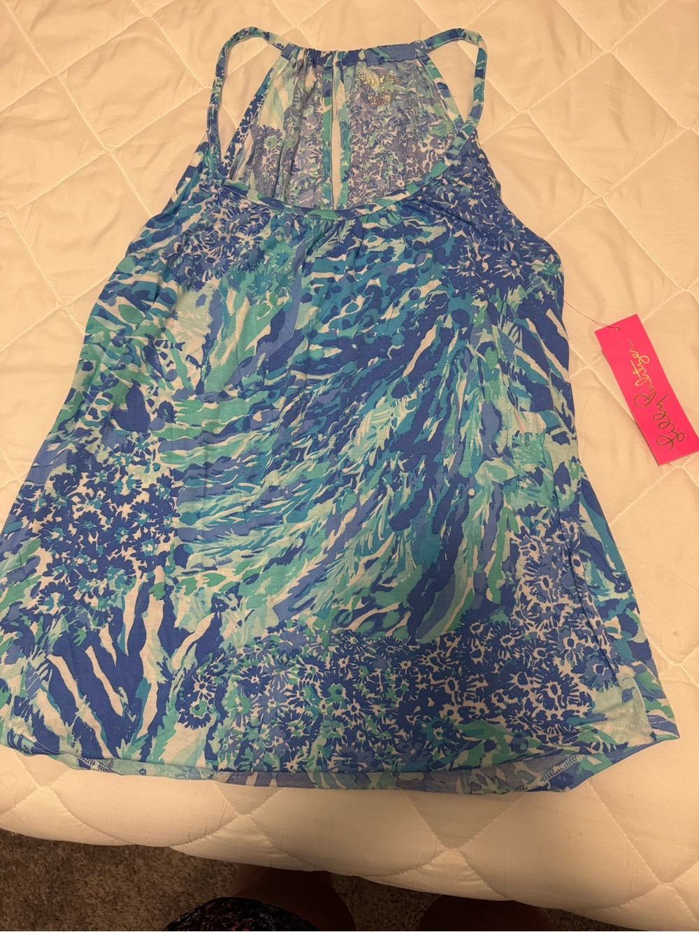 Lilly Pulitzer Blue & Teal Print Racerback Camisole